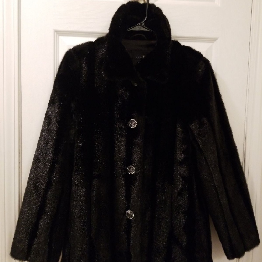 Black Faux Fur Coat